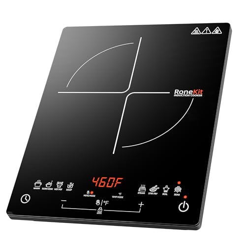 Induction-Cooktop-1800W-Portable-Electric-Stove-Countertop-8-Preset-Functions-Temp-Settings-2-Cooking-Modes-Timer-Child-Lock-for-Tiny-Kitchen-Apartment-Camping-RV-Countertop-Burner Induction Cooktop 1800W Portable Electric Stove Countertop, 8 Preset Functions & Temp Settings, 2 Cooking Modes, Timer, Child Lock for Tiny Kitchen, Apartment, Camping, RV Countertop Burner - Image 1