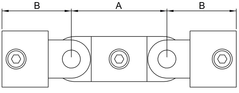 Fenau | Gelenk-Verbinder/Gelenk-Stück, vertikal, doppelt, Ø 60,3 mm, Rohrverbinder, Temperguss galvanisiert, feuerverzinkt, inkl. Schrauben