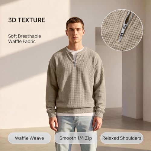 Mens Layered Look Shirt Quarter Zip Casual Fall Long Sleeve Layered Shirt - image 3