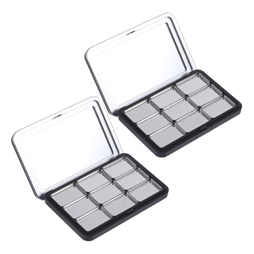 Beavorty 2 Juegos Imán caja vacía Paleta de depósito paleta de rubor maletín de maquillaje portátil Maquillaje organizado y fácil de encontrar caja de sombra de ojos vacía maquillaje vacío