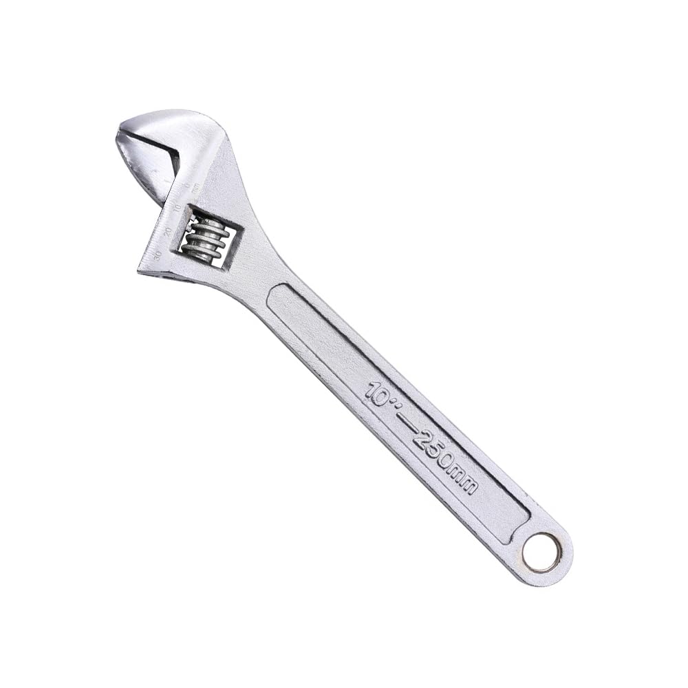 TopHomer Spanner Adjustable Wrench Non-Slip Mini Jaw Spanner Wrench Repair Maintenance Hand Tool Max jaw Opening 30mm(Silver, Length 250mm)