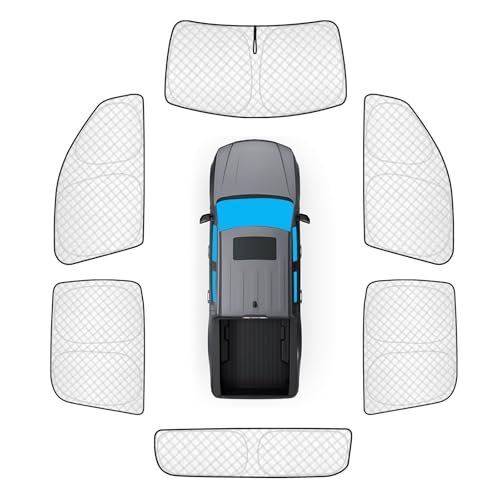 Image of KMF 6pcs Thicken Sun Shades for Ford Maverick 2022-2025 Accessories, Custom Fit Full Car Window Covers Sunshade for Windshield Side Rear, UV Block and Blackout Privacy for Camping Outdoor