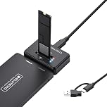 ELUTENG M.2 NVMe & SATA to USB C Docking Station Dual Protocol M.2 Adapter 10Gbps External SSD Enclosure for M Key, B+M Key Support 2280 2260 2242 2230 SSDs with USB C to C+A 2in1 cable