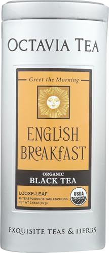 Octavia Tea English Breakfast (Organic Black Tea) Loose Tea, 2.65 Ounce Tin