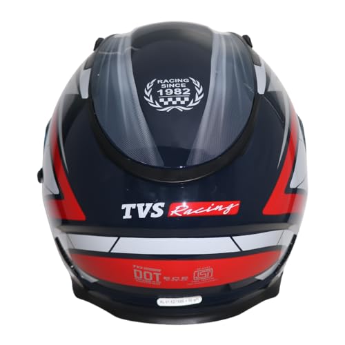 Image of TVS Racing Bluetooth Ready Helmet for Men's Bike: Full Face Helmet for Men, Premium Bike Helmet for Ultimate Safety & Style - Riding Helmets for Men Bike Adventures White /Black