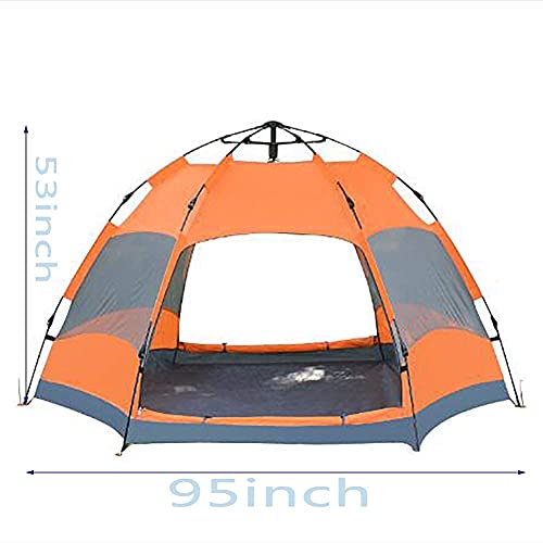 Tente de camping imperméable 3-4 personnes bleue à double couche