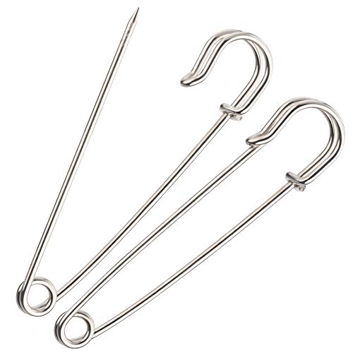 Alfileres de falda escocesa | Alfileres de seguridad grandes de 76mm (paquete de 10) Alfileres de manta resistentes Cover