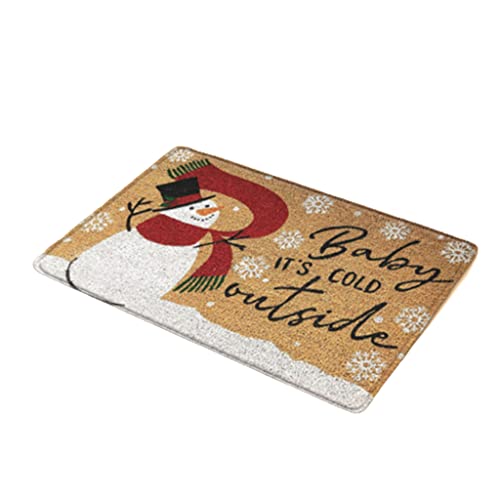ROYJJ Felpudo de Navidad con diseño de muñeco de nieve con texto en inglés 'Cold Out'