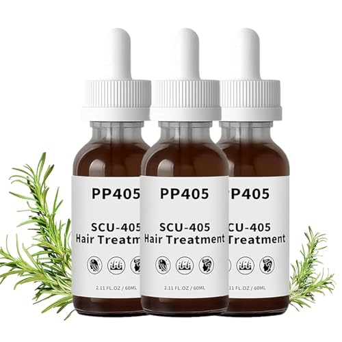 PP405 Aceite para el Crecimiento Capilar | Sérum Anticaída | Fórmula de Rápida Absorción y No Grasa | Tratamiento Nutritivo para Todo Tipo de Cabello (Hombre/Mujer) | SCU-405 (3Pcs)