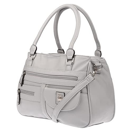 Christian Wippermann Grand sac à bandoulière pour femme aspect cuir (gris) Cover