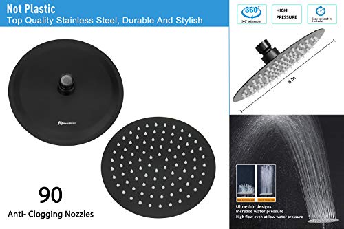 Nearmoon Shower Head And 15 Stage Shower Filter Combo, High Pressure Filtered Showerhead For Hard Water, Improves The Condition Of Your Skin, Hair - 1 Replaceable Filter Cartridge (8 Inch, Black) #TOP1