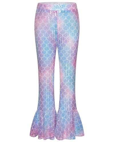 Image of GRACE KARIN Girls Sequin Pants Sparke Trouser Glitter Dance Bell Bottoms 5-14