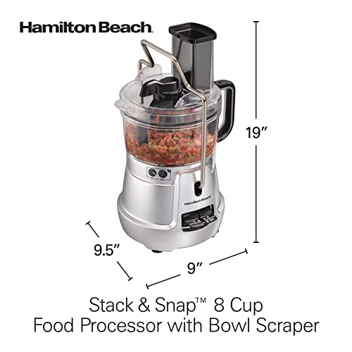 Hamilton-Beach-Stack-Snap-8-Cup-Food-Processor-Vegetable-Chopper-with-Adjustable-Slicing-Blade-Built-in-Bowl-Scraper-Storage-Case-Silver-70820 Hamilton Beach Stack Snap 8 Cup Food Processor Vegetable Chopper with Adjustable Slicing Blade Built in Bowl Scraper Storage Case Silver 70820