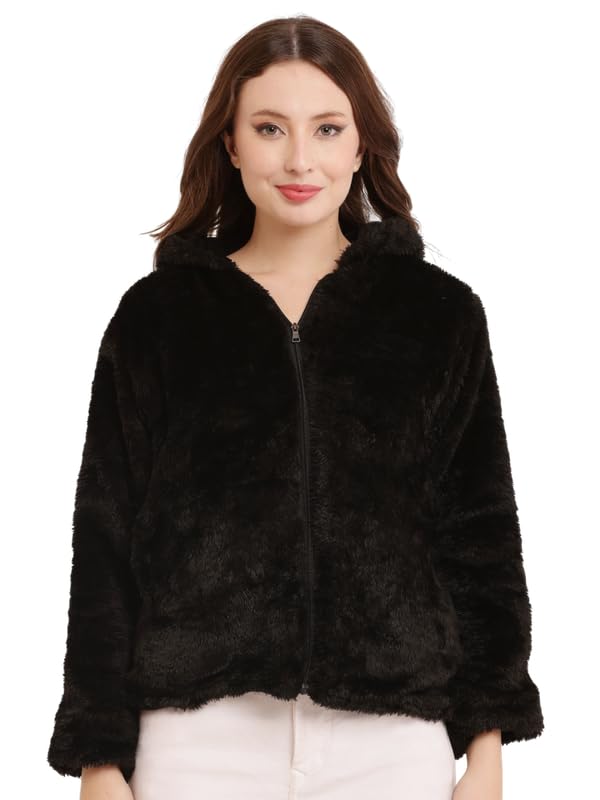the kosh Fluffy Bear Hooded Coat Jacket for Women | Regular Fit | Fluffy Jacket Hoodie | Warm Like Sheep | Faux Fur | Ideal for Outings, Several Occasions-picture-10