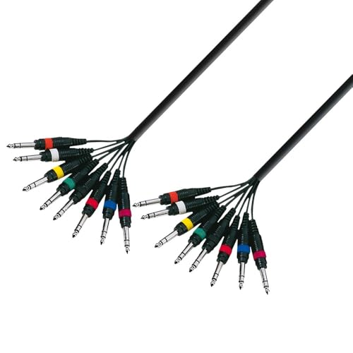 Adam Hall Cables 3 STAR L8 VV 0500 - Câble Multipaire 8 x Jack 6,35 mm TRS stéréo vers 8 x Jack 6,35 mm TRS stéréo 5 m