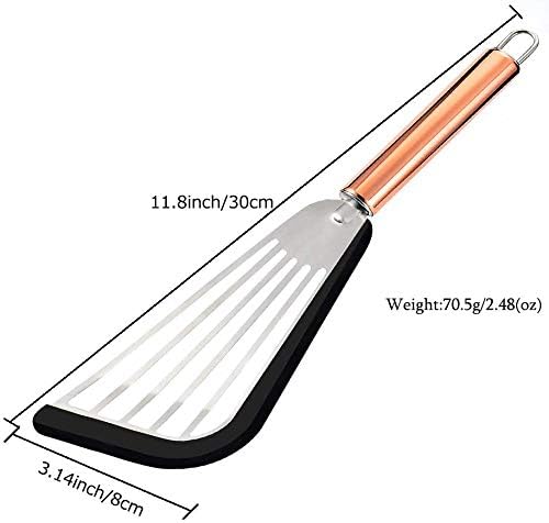 N/O Fish Spatula With Silicone Edge,Fish Spatula Nonstick, Heat-Resistant Fish Turner Spatula,Fish Spatulas For Cooking, For Scrapping, Flipping, Frying, Turning Foods