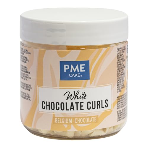 PME Belgian White Chocolate Curls for Decorating Cake Muffin Cupcake Dessert 85g