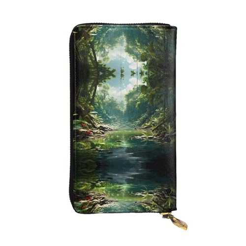 Portefeuille de voyage portable en cuir motif jungle : une idée cadeau idéale