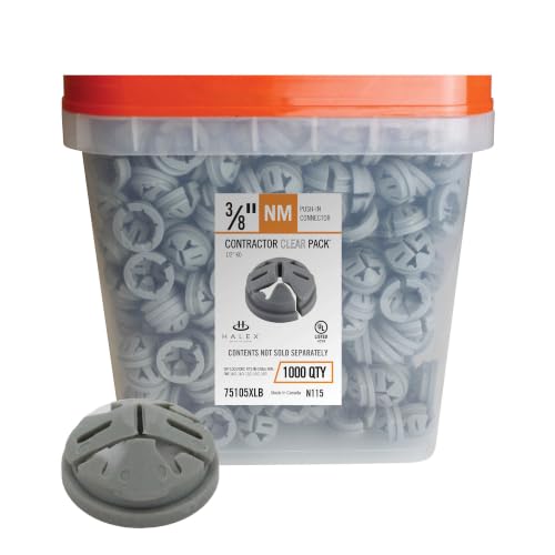 Halex 3/8 in. Non-Metallic Push-in Connector, 1/2 in. Knockout, 1000-PACK