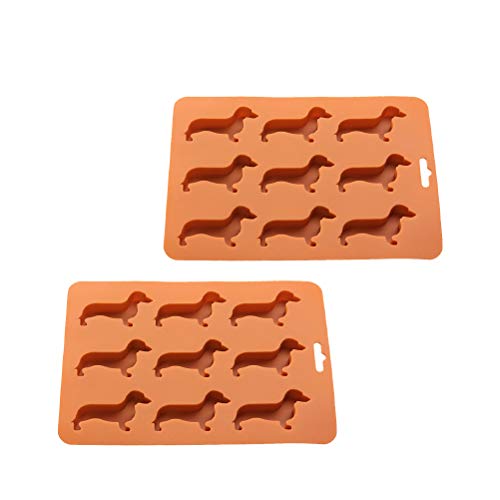 2 peças 9 slots de silicone em forma de cachorro para fazer gelo, forma de grade de gelo, molde de f