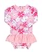 RuffleButts Baby/Toddler Girls Happy Petals Peplum One Piece Rash Guard - 3-6m