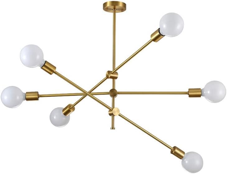 Lustre moderne 4 lumières en bronze brossé avec bras rotatifs pour plafond de cuisine