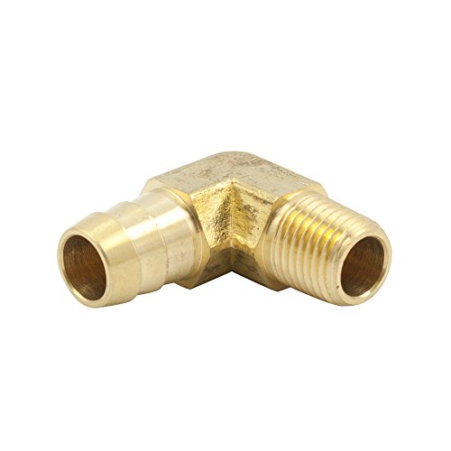 Legines Brass Hose Barb Fitting, 90 Degree Elbow, 1/2" Barbed X 1/4" Npt Male Pipe Adapter, 2Pcs #TOP23