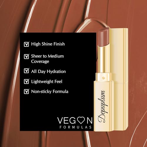 Image of Depuplum Brown Lipstick for Women Moisture Lip Gloss Tinted Lip Balm