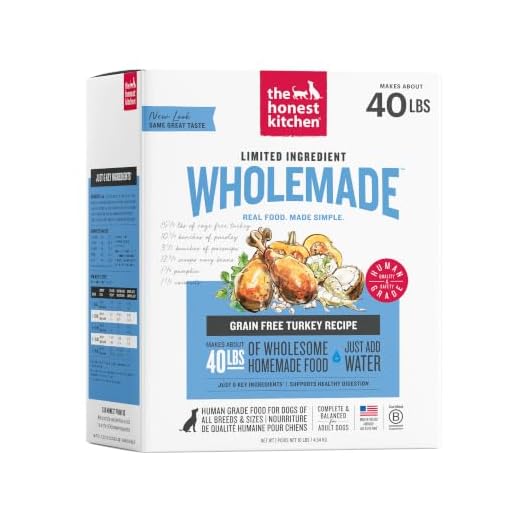 The Honest Kitchen Human Grade Wholemade™ Dehydrated Dog Food, Limited Ingredient Dog Food, Turkey, 10 lb (makes 40lbs)