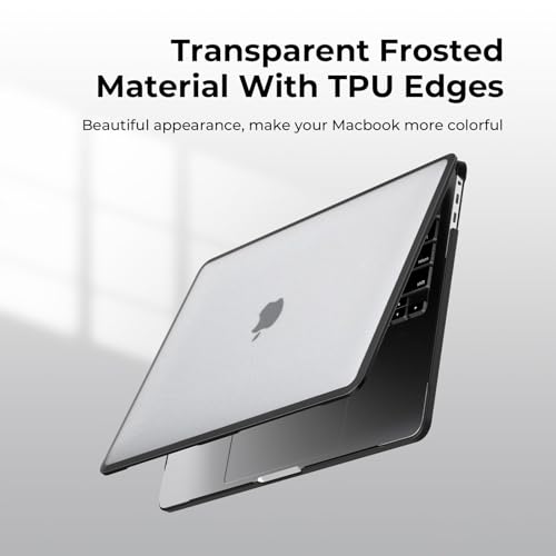 Image of BlueSwan Case Compatible for Macbook Pro 13 inch M2 M1 A2338 A2251 A2289 A2159 A1989 A1706 A1708, Released in 2024 2023 2022-2017,Anti-rupture TPU Frame + PC Matte Anti-fingerprint Cover-Frosted Clear