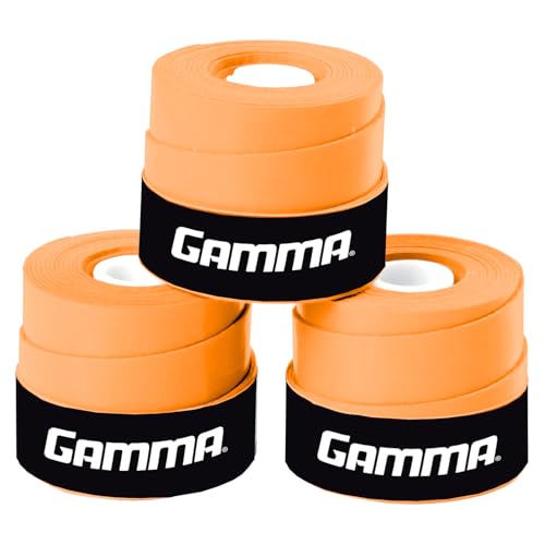 GAMMA Sports Supreme Overgrip for Tennis, Pickleball, Squash, Badminton, and Racquetball Racquets, 3-Pack, Orange