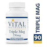 Vital Nutrients Triple Magnesium Complex Supplement | Vegan Magnesium Glycinate, Malate & Oxide 250mg | Easily Absorbed Magnesium Supplement for Stress, Muscle, Heart, Bone Support | 90 Capsules
