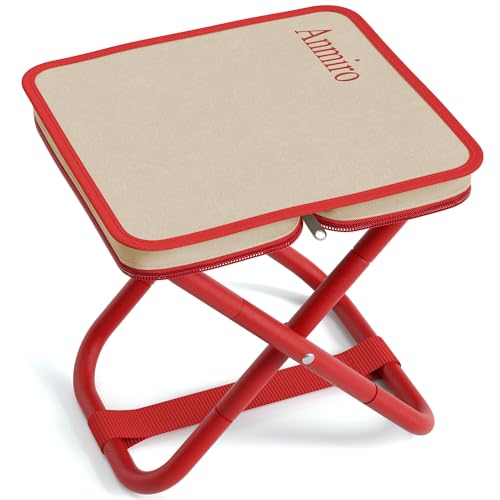 Anmiro Portable Folding Camping Stool, 12.6 Inch Lightweight Mountaineering Hiking Stool, Outdoor Beach Fishing Garden Foldable Stool with Carry Bag, Supports Up to 200LB - image 9