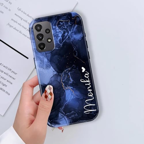 Image of COLORflow Back Cover Compatible With Samsung Galaxy A23 4G / A23 5G | Marble Colors Customized | Glossy Armoured Bumper With Camera Protection Back Cover Compatible With Samsung Galaxy A23 4G / A23 5G