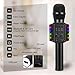 BONAOK Wireless Bluetooth Karaoke Microphone with controllable LED Lights, 4 in 1 Portable Karaoke Machine Mic Speaker for All Smartphones, Birthday Holiday Party Gifts for Kids & Adults(Q36 Black)