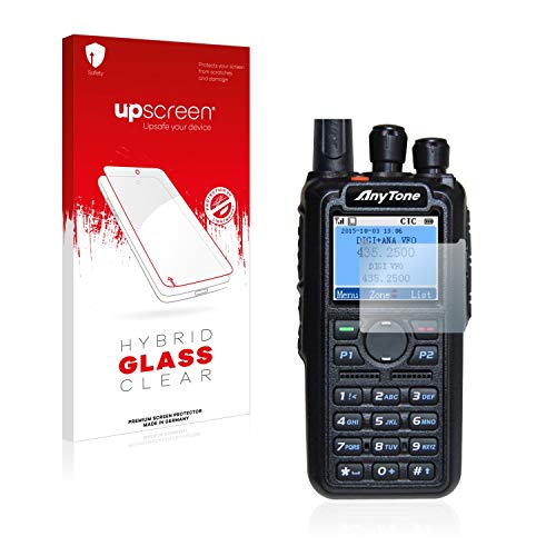 upscreen. Hybrid Glass Clear Premium Glass Screen Protector for Anytone AT-D878UV Plus, Flexible, Lightweight, High Transparency