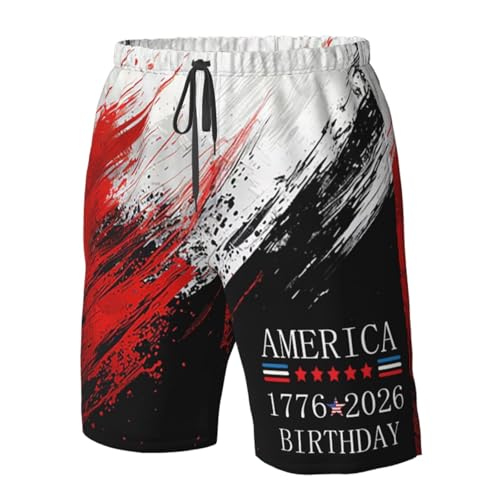 NAFSKL Board Shorts America Est. 1776-2026 America Birthday Mens Swim Trunks Quick Dry Beach Swim Shorts with Pockets4