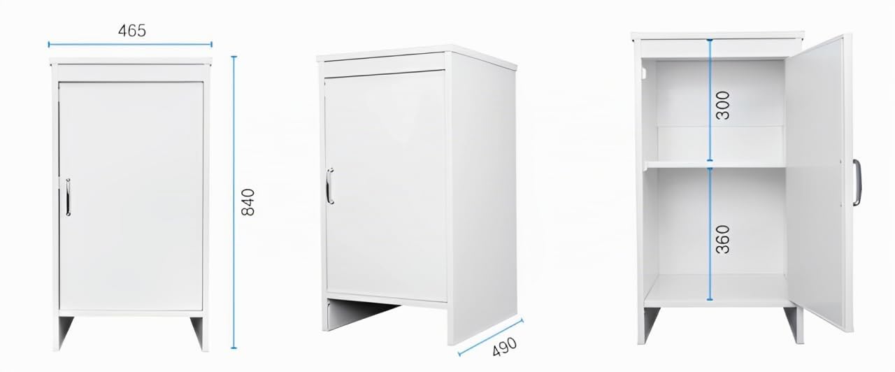 NEGRARI, Mobile Base in Resina PVC, Resistente all'umidità, Ripiano d'appoggio interno, Adatto per interni ed esterni, L45 x P50 x H85 cm, bianco