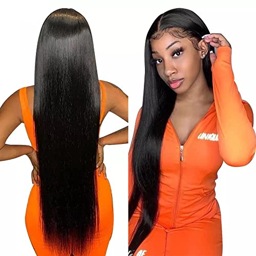 13×4 Straight Lace Front Wigs Human Hair Lace Frontal Wigs Brazilian Virgin Wigs for Women Pre Plucked with Baby Hair 150% Density Natural Color (26 Inch）