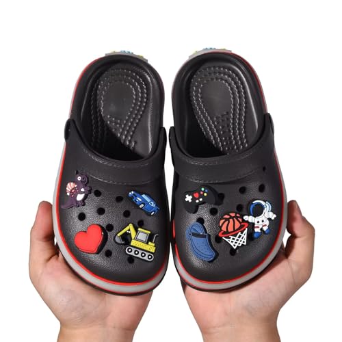 Image of XPKWS Toddler Kids Clogs Boys Girls LED Garden Shoes Light up Sandals Slip on Quick Dry Beach Slippers