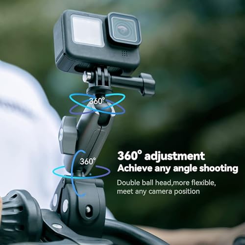 Image of Action Pro Camera Clamp Handlebar Bike Mount 360 Double Ballhead Magic Arm with 1 /4 inch-20 Thread Compatible with Motorcycle Monitor Canon Nikon DSLR /GoPro /LED Lights /Ronin-M /Ronin MX /Freefly (Clamp)