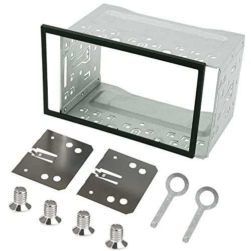 Cadre d'Autoradio Universel 2 DIN DIN, Métal Cadre d'Autoradio Double 2 DIN Durable, en Fer et Plastique Cadre de Montage d'Autoradio pour Autoradio Double DIN, Lecteur DVD de Voiture, Navigation GPS