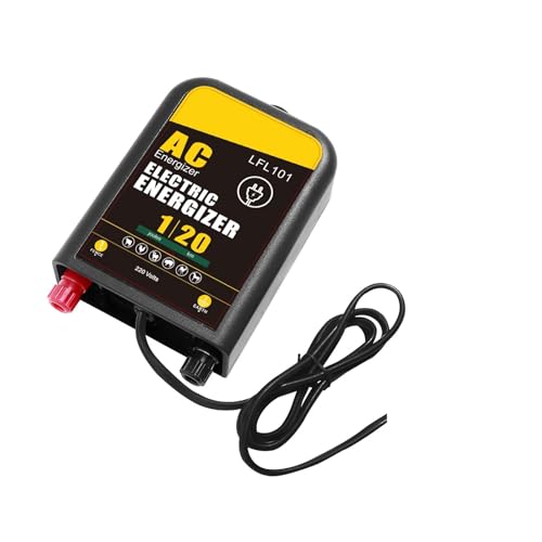 Pastor Electrico, Energizador de cerca eléctrica de 10/20 km, controlador de pulso de alto je for ganado, cerca eléctrica impermeable for animales de granja avícola(20km)