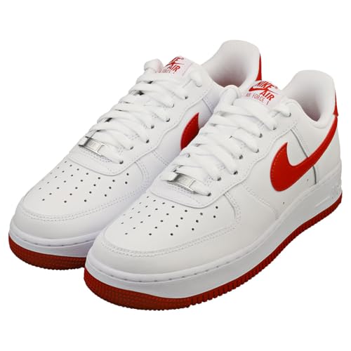 Image of Nike Air Force 1 '07 Men's Shoes (FJ4146-106, White /White /Dragon Red) Size 12