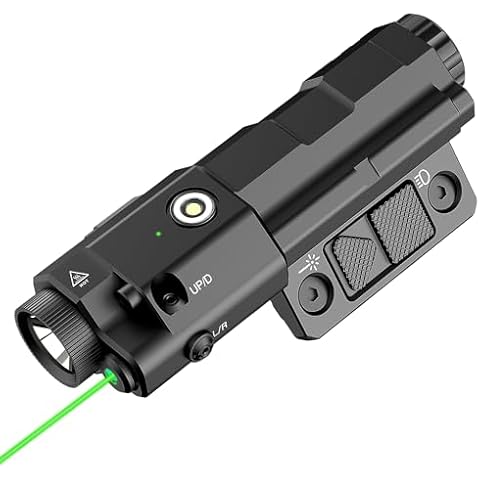 TOUGHSOUL Flashlight Laser Sight Combo, Max 1600 Lumen Rechargeable Green Laser Flashlight Cover