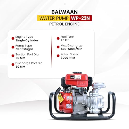 Image of Balwaan Krishi 2x2 Petrol Water Pump 4-Stroke |Centrifugal Pump| WP-22N | WP-22N