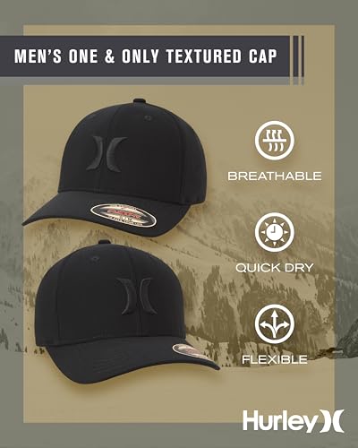 Image of Hurley Men's Caps - One & Only Flexfit Baseball Cap - Fitted Hats for Men (S-XL)