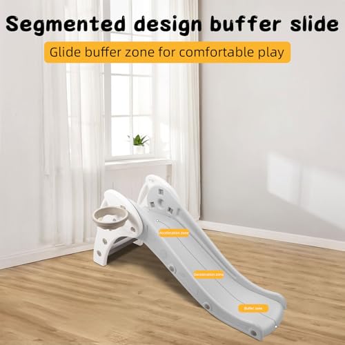 HLC Kinderrutsche mit Rutsche, 120 cm & Basketballkorb, Rutsche für den Innen- und Außenbereich, für Kinder von 1 – 3 Jahren