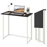 Dripex Folding Computer Desk 80 × 45 cm, No Assembly Required, Black