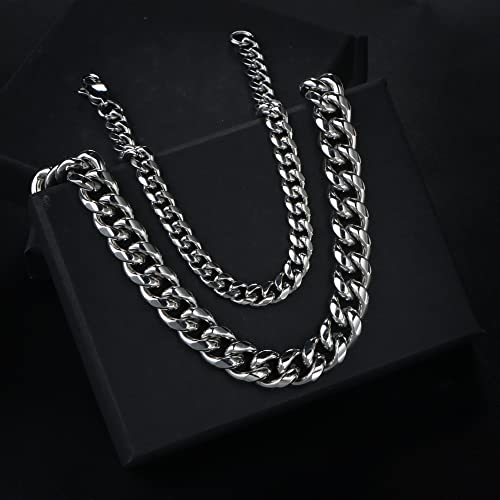 Joycuff Mens Bracelets For Boyfriend Silver Cuban Link Chain For Him 10Mm Stainless Steel Bracelet Mens Jewlry Unique Gifts For Him Birthday Valentines Day #TOP4